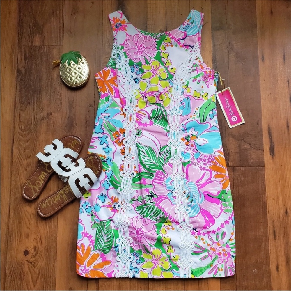 BLOGGERS’ FAVE! NWOT LILLY PULITZER for TARGET Nosey Posey Shift Mini Dress, 6